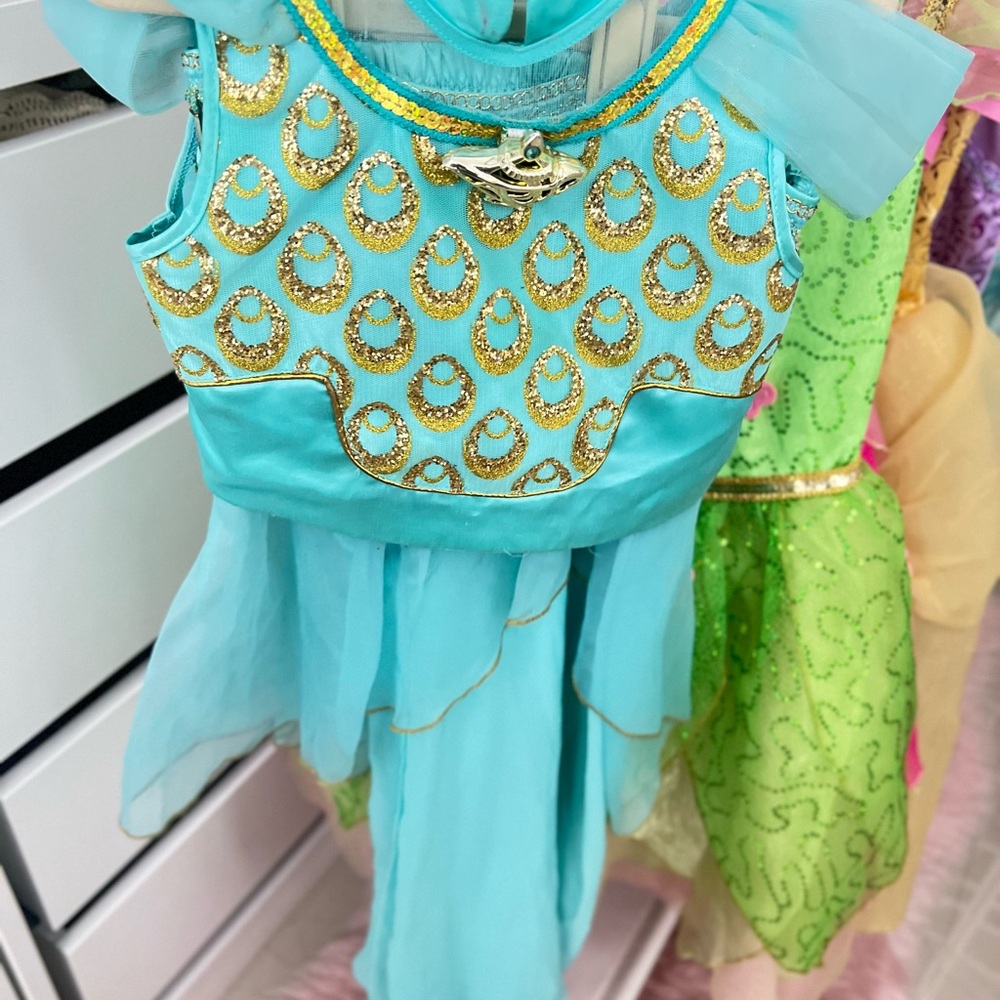 Disney Blue and Gold Dance Costume with Ornate Embellishments